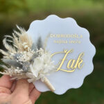 Oznanitvena kartica, pleksi kartica, rojstvno otroka, suho cvetje